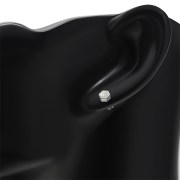 Mother of Pearl Hexagon Silver Stud Earrings, e373st